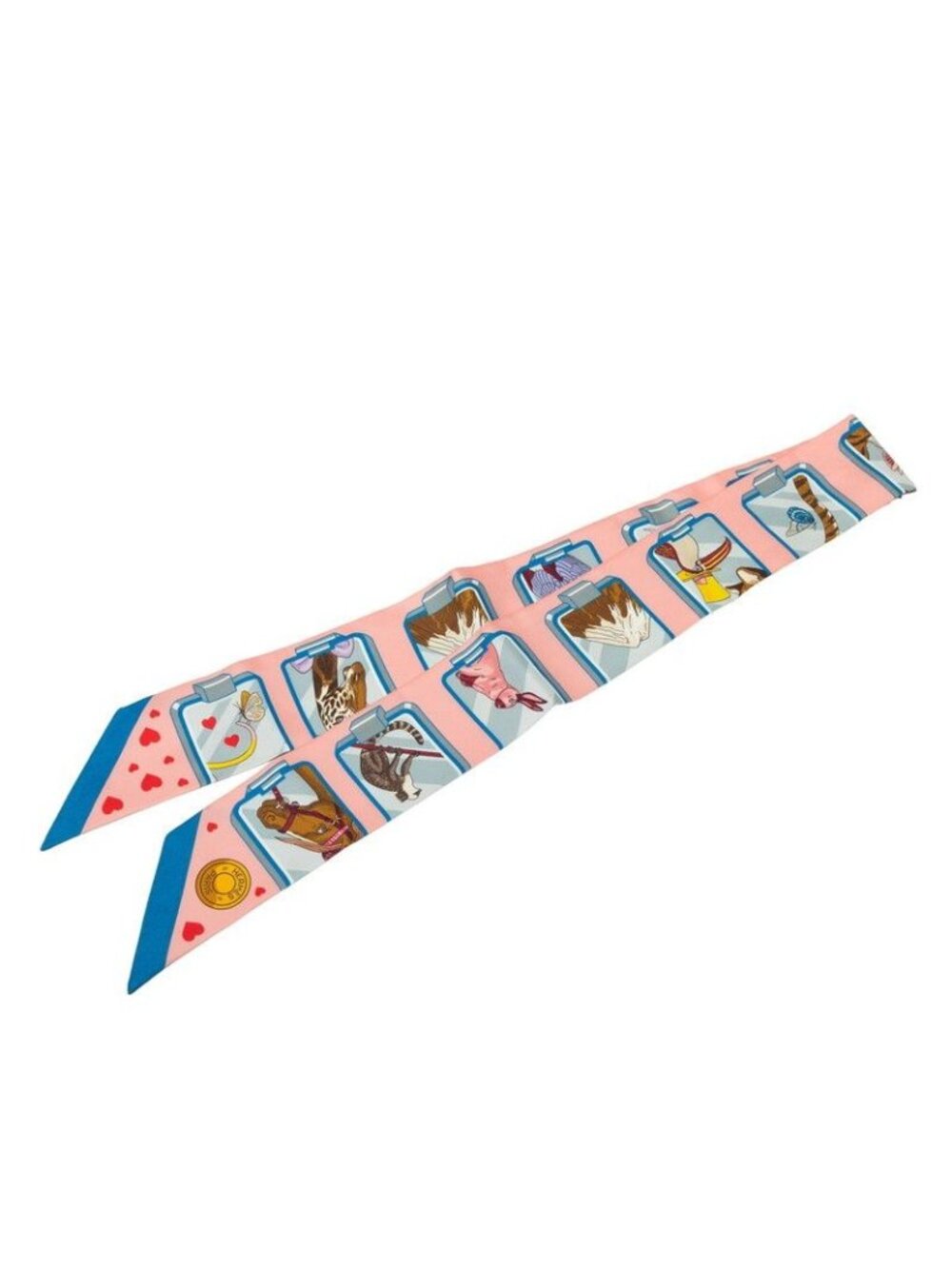 Hermes Twilly Story Scarf Pink Multicolor Silk